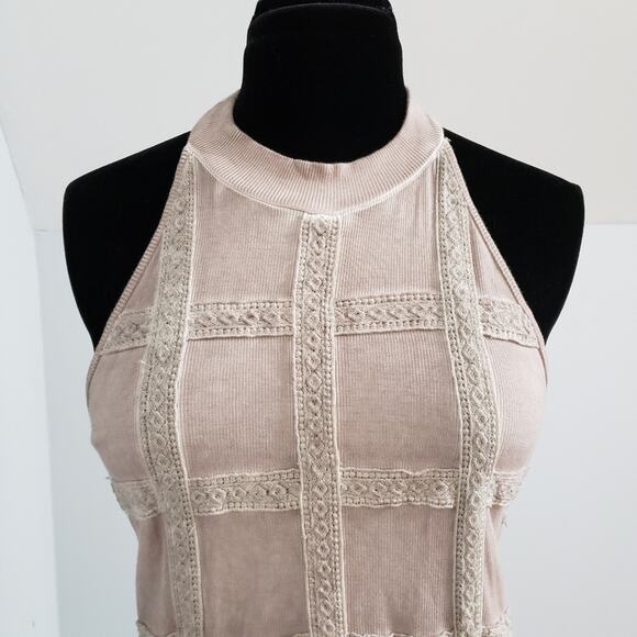 NEW Willow & Root Mauve Embroidered Strappy Halter Neck Top Large Feminine Girly - Picture 5 of 10